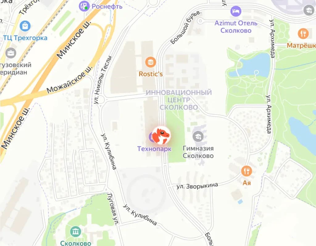Карта: офис в инновационном центре Сколково